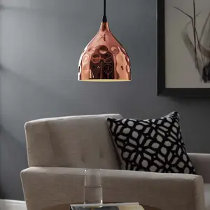 Modway Dimple 6.5" Bell-Shaped Rose Gold Pendant Light