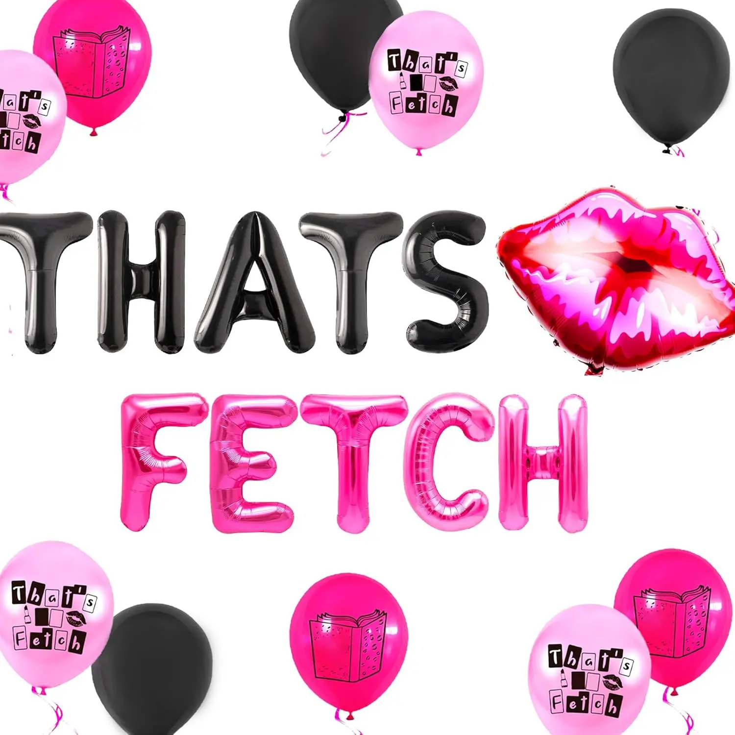31 PCS Decorative Festive Colorful Balloons Set, Early 2000s Mean Girl Themed Bachelorette Party Supplies with Birthday Theme & Statement Banner Elements, Decorative Balloons Balloons