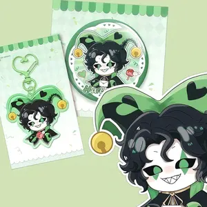 Pierrot Freak Circus Harlequin keychain& pin Creepy Cute Alt Circuscore Collectible | Gothic Kawaii