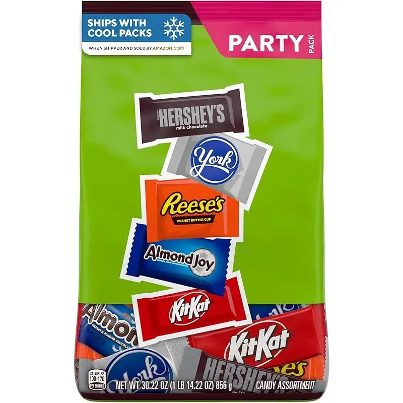 HERSHEY'S Assorted Chocolate Flavored Candy Party Pack, Halloween Candy, 30.22 oz
