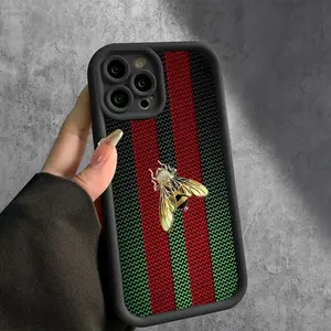 Fashion Stripe Bee Phone Case for iPhone 17/16/15/14/13/12/11/plus/pro Max, Shockproof Ultra-Thin Protective Cover