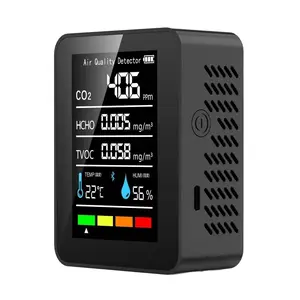 Desktop Carbon Dioxide Detector, Home Indoor Co2 Concentration Monitor, Office Humidity Meter, Classroom Air Quality Analyzer, Meeting Room Gas Sensor