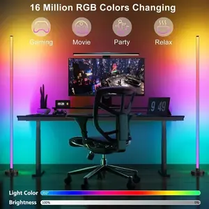 RGB LED Floor Lamp Smart APP & Remote Control Color Changing Music Sync Mood Standing Lamp with Timer for Living Room Bedroom Gaming