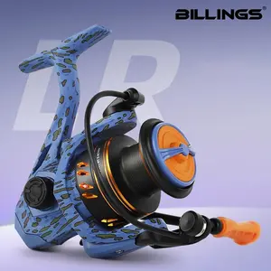 Billings Lr 2000-5000 Series Spinning Fishing Reel, 5.2:1 Gear Ratio Metal Spool & Rocker, 22lb Max Drag for Freshwater Saltwater, Fishing Accessories, Fishing Equipment