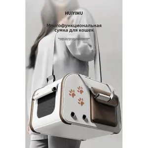 Cat Backpack, Breathable Nylon Pet Travel Bag with Top Handle and Adjustable Shoulder Straps, Foldable Multi-pocket Washable Scratch-resistant Cat Carrier