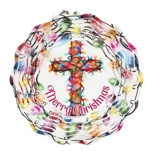 Merry Christmas Cross with Colorful Lights and Festive Design for Holiday Decorations
