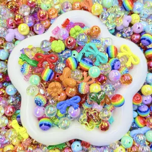 2   Acrylic Beads 10-16 mm Coloured Craft theme mix Beads Suitable for Making Bracelets DIY Jewellery Necklaces and Garments