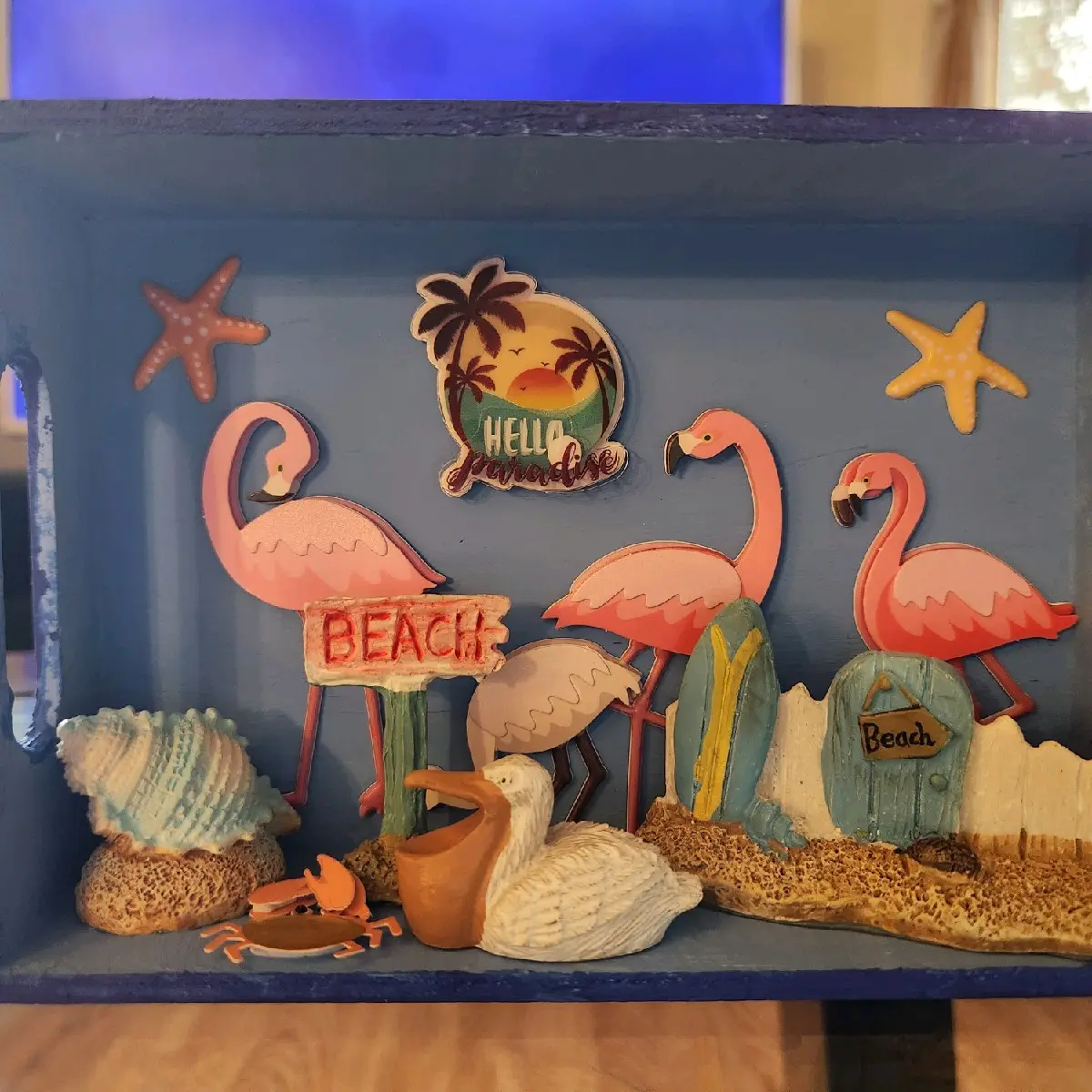 Handmade Floridian Beach Theme Shadowbox Home Decor