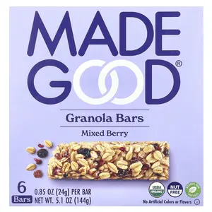 MadeGood Granola Bars, Mixed Berry, 6 Bars, 0.85 oz (24 g) Each
