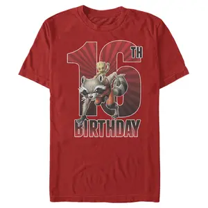 Men's Marvel Rocket and Baby Groot 16th Birthday T-Shirt