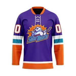Orlando Solar Bears Personalized Purple Lace Hockey Jersey- High-quality polyester, Breathe, Fashion Men's Top for Daily Wear