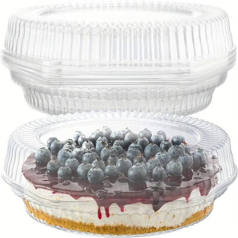 10pcs Plastic Disposable Pie Containers with Hinged Locking Lids, Round ...