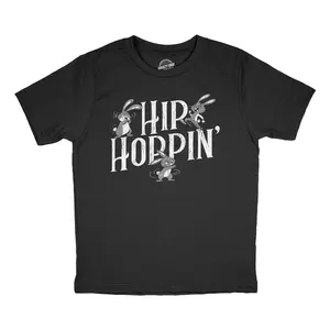 Youth Funny T Shirts Hip Hoppin Sarcastic Danicing Bunny Graphic Novelty Tee for Kids Funny T Shirts Sarcastic Tops for Kid Funny Animal Short Sleeve Novelty Tees for Kids Black -