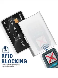 Anti-theft and Anti-RFID Shielding ID Card Bank Card Wallet Men's Ultra-thin Aluminum Box Metal Mini Minimalist Card Holder