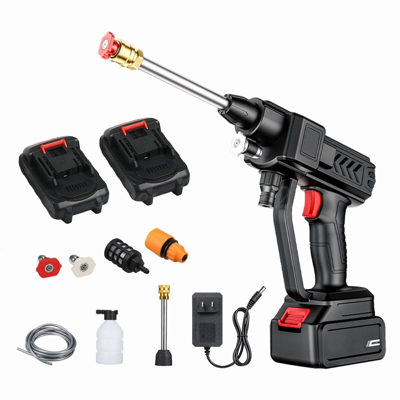 Complete Portable Car Wash Kit – Includes Charger,Filter,Connector,4 Extension Pieces | Bag-Sized for Trunk Storage