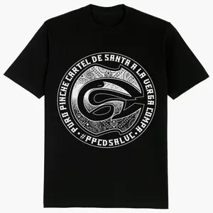 Cartel De Santa T-Shirt – Mexican Art Printed Unisex Tee, Vintage Casual Chicanos Shirt, Mexican Halloween Top, Full Color Casual Streetwear for Men & Women