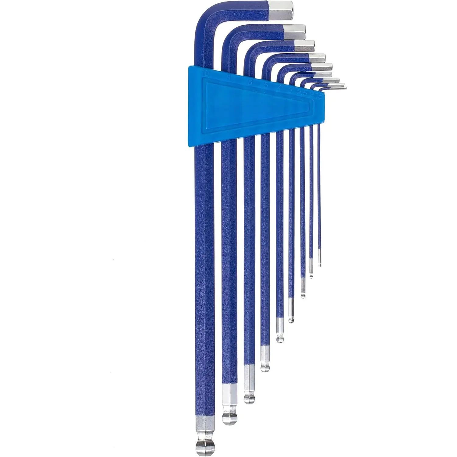 Long Allen Wrenches Set, 9 Pack, 3.5" to 9" Length, Blue, Metric Hex Key Set (1.5mm to 10mm), Long Allen Wrench Set with Exrta Long Arm and Ball End for Precision, Mechanics, DIY, Home Repairs