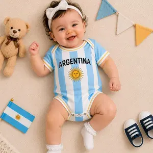 Personalized Argentina Baby Bodysuit, Custom Soccer Jersey Onesie, Baby Football Outfit, Name Number Infant Romper, Game Day Baby Gift 6C6