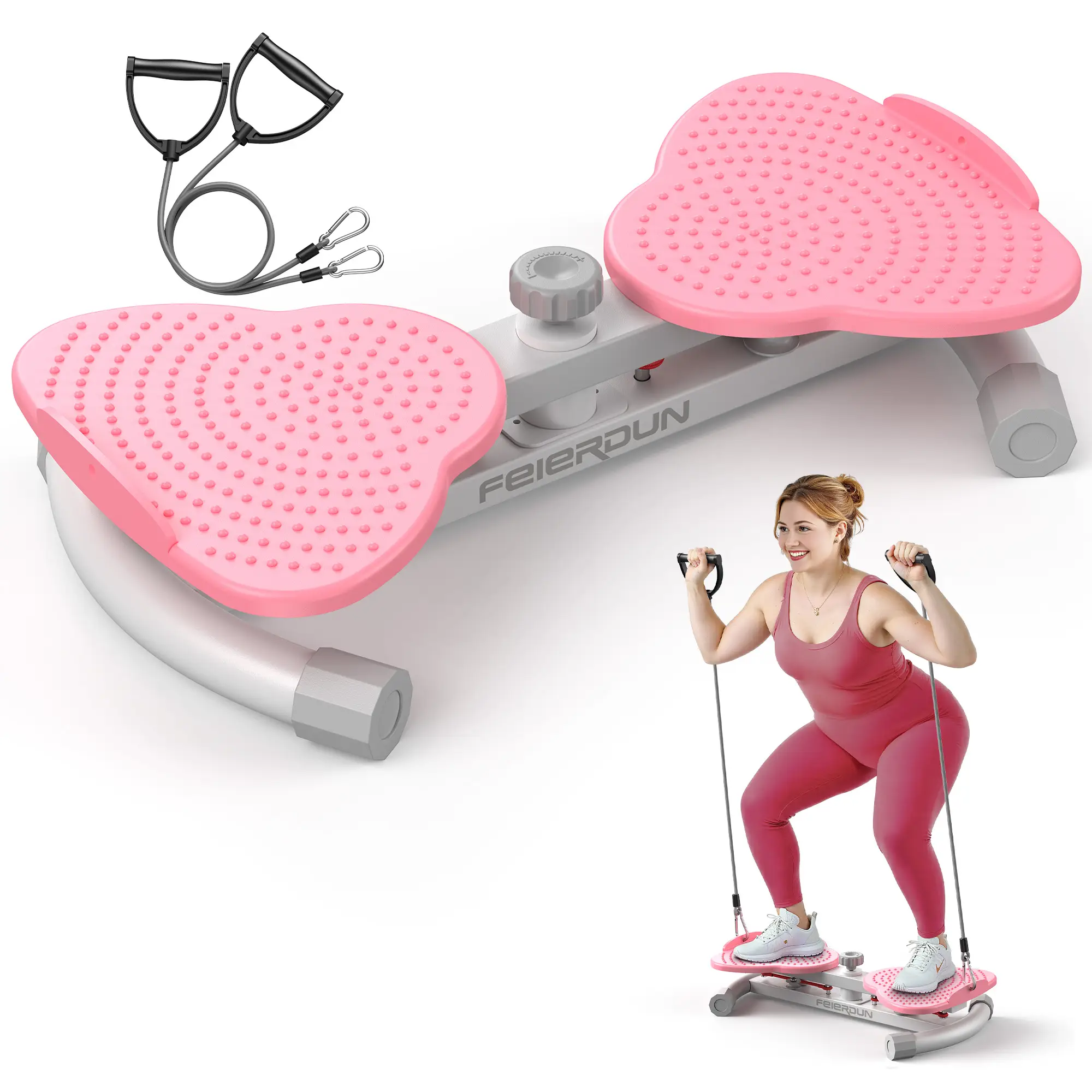 FEIERDUN Waist Twister Machine – Silent & Non-Slip Ab Board for Core Strength & Tighten Waist – Home Gym Aerobic Exercise Equipment for Women, Support