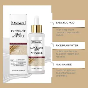 Glow Rice & Black Rice Ampoule Duo Serums, 100ml Salicylic Acid Formula for Brightening, Exfoliating, Moisturizing, Radiant Bright Glowing Skin - Gentle, Even-Tone, Smooth for All Skin Types
