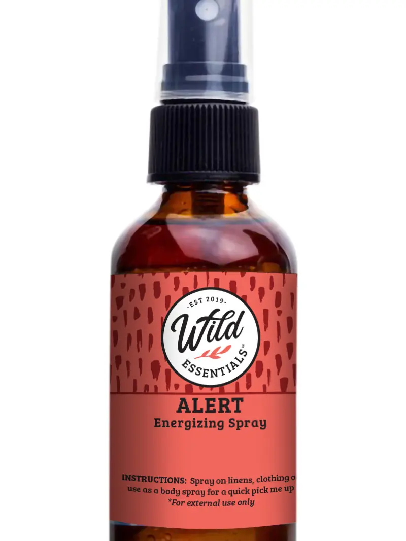 Wild Essentials Alert Essential Oil Spray, 2 ounce, 60ml, 100% Essential Oils, Organic Witch Hazel, Aromatherapy, Room, Linen, Body Spray, All Natural