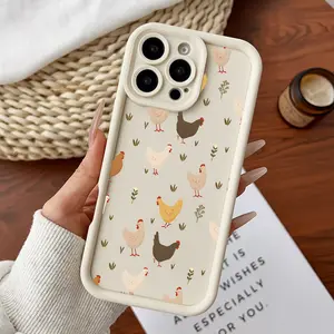 Cute & Chic Case for iPhone11/12/13/14/15/16/promax/x/xs/xr/xsmax Case Chicken pattern design Scratch-Proof, Ultra Slim, Trendy Design Silicone Smartphone