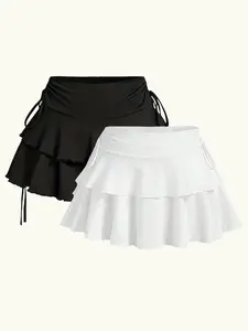 Women's Solid Skirt, Casual Fashion Skirt for Daily Wear, Ladies Summer Bottoms
