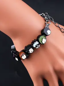 1Pcs Anime Cute Metal Jujutsu Kaisen DIY Bracelet Cartoon Fushiguro Megumi Yuji Pendant Detachable Bracelet Fans Cosplay Gift Jewelry Charm Bracelets