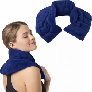 Herbal Concepts Neck and Shoulder Wrap, Hot & Cold Therapy, Microwaveable Shoulder Heating Pad, Aromatherapy Heat Wrap (Blue)