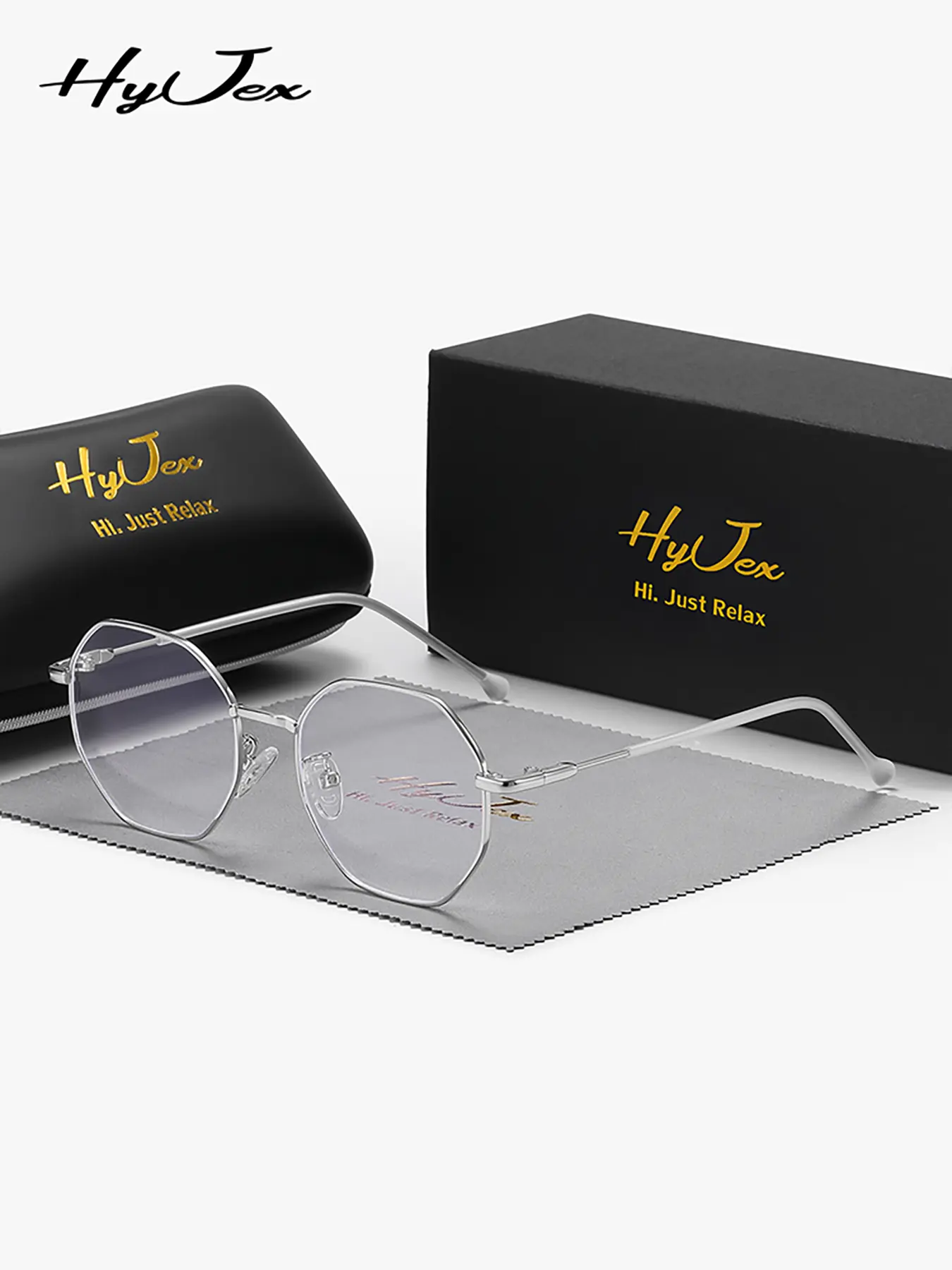 1 Piece Hyjex Unisex Geometric Full Frame Casual Stylish Glasses The staple for literati, a poetic life Lightweight Durable Glasses