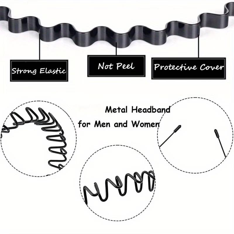 15 PCS Unisex Hair Band Adjustable Headbands, Wavy Hair Accessories Non-slip Hair Hoop, Metal Headband, for Men and Women, for Home, Outdoor, Sports and Yoga