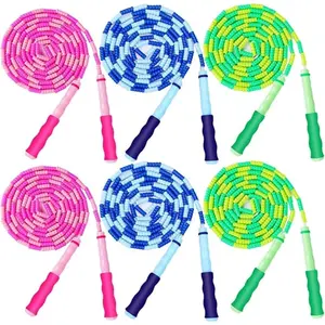 Jump Rope For Kids, Soft Beaded Jump Rope, Adjustable Length Tangle-Free Segmented Soft Beaded Skipping Rope，for Women, Men and Kids Keeping Fit, Workout and Weight Loss