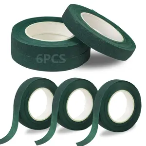 6 Roll Floral Tape 1/2inch Flower Tape Dark Green, Floral Tapes for Bouquet Stem Wrapping and Floral Crafts, Wedding Bouquet