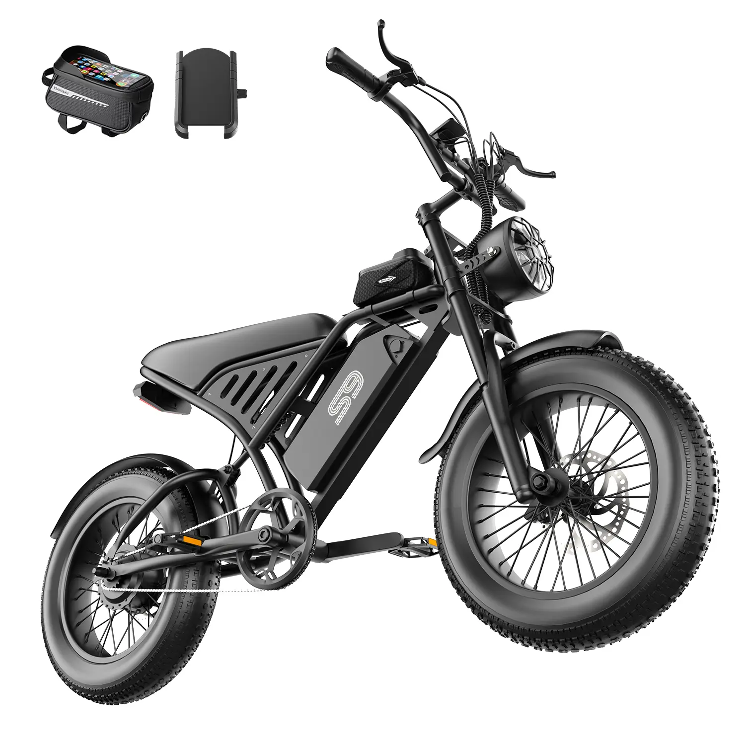 Electric Bike for Adults 1500W Peak 48V 20AH Removable Battery 16" Fat Tire All-Terrain 28MPH 65Miles NFC Password Unlock