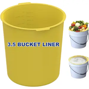 3.5 Gallon Reusable Silicone Bucket Liner Food Grade Non-Stick Mixing Liner for Concrete Mortar Grout Paint Easy to Clean Durable Yellow