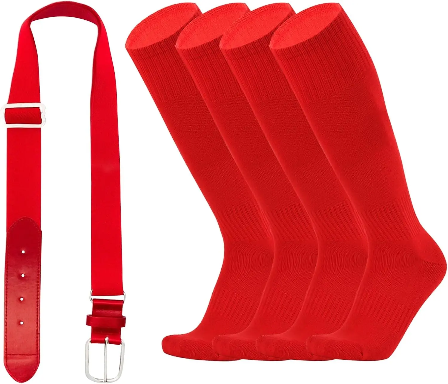 ZXOLDZX Youth Baseball Softball Socks and Belt Combo Set Adjustable Baseball Belt for Boys Girls(2Pairs of Socks with 1 Belt)