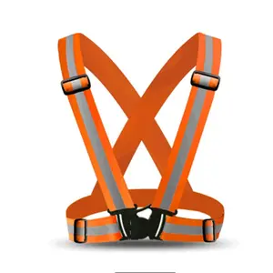 Adjustable Reflective Safety Vest Harness, High Visibility Elastic Strap, Lightweight Night Running Cycling Reflective Gear for Outdoor Activities