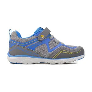 Pediped Force Flex  Grey/Blue Kids' Shoes Durable Breathable Active Footwear Approved by APMA for Healthy Foot Development