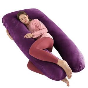Wndy's Dream Pregnancy Pillow U Shaped Full Body Pillow with Velvet Cover, 47 inches Maternity Pillow for Pregnant Women Back, Legs and Belly Support