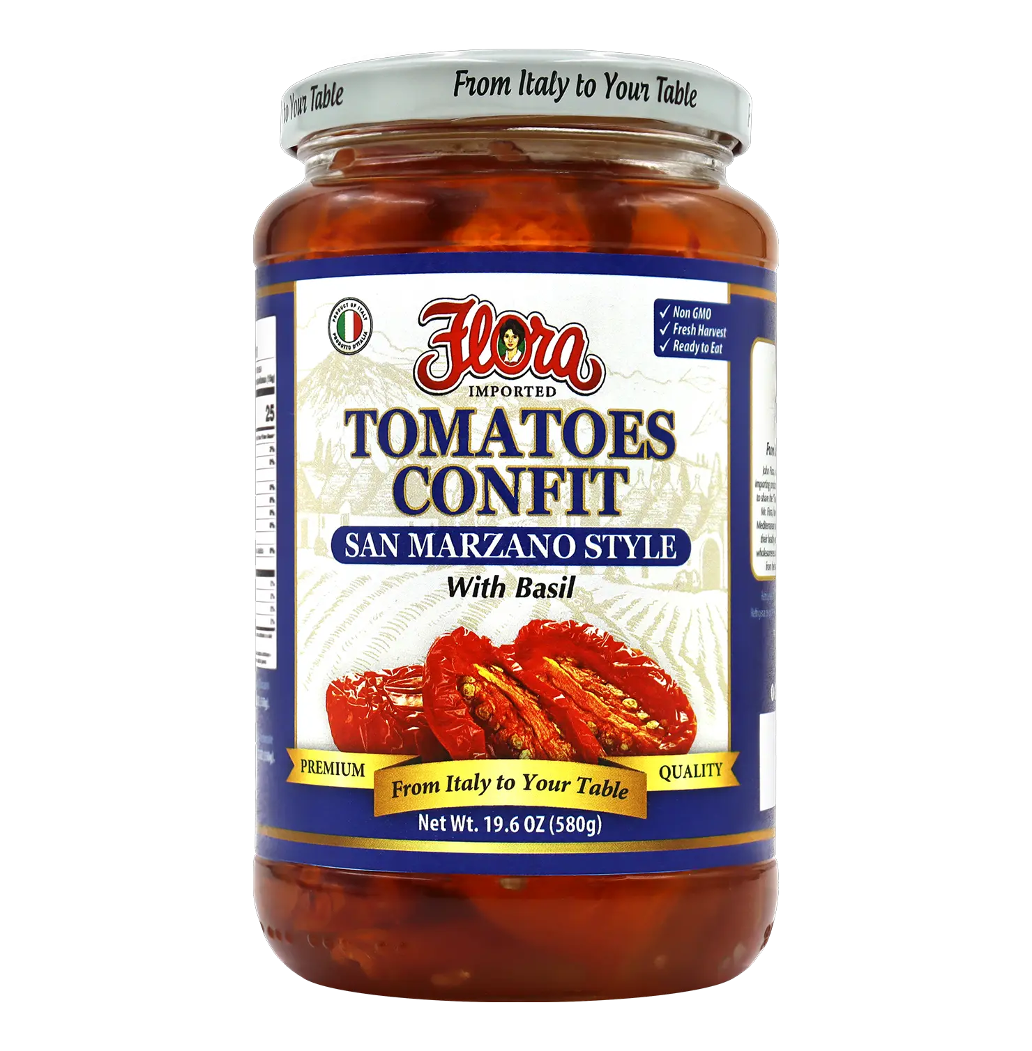 Tomatoes Confit - San Marzano Style with Basil - 19 oz