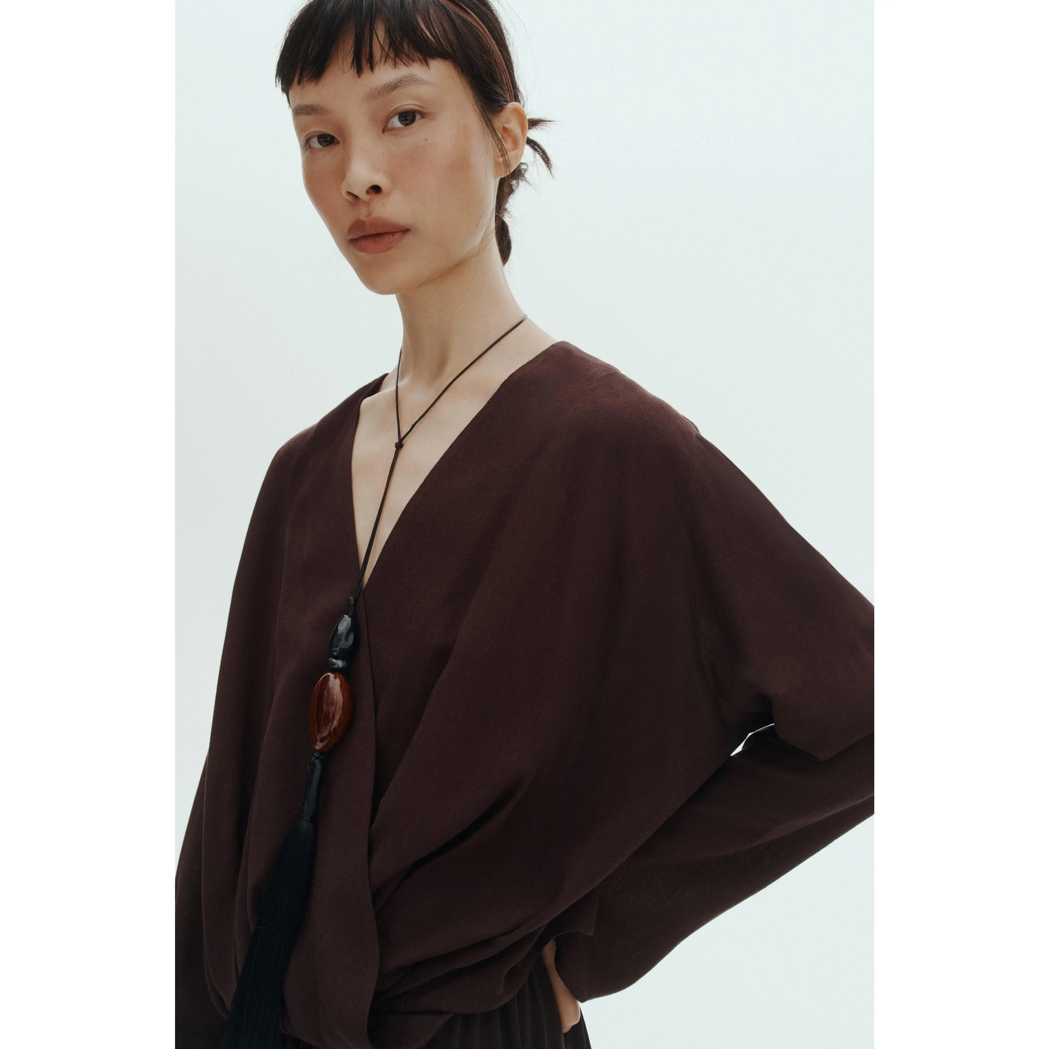 H&M Linen-blend wrap blouse