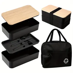 Four-Tier Stackable Bento Box with a 40.58oz Capacity, Featuring Dividers, Leakproof Design, And Easy-To-Clean Silicone