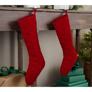 Sandra Lee Set of 2 Tufted Plush 20" Stockings