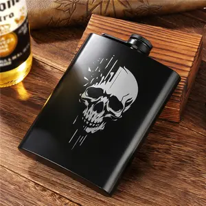 1pc Stainless Steel Skull Design Wine Pot, 8oz Capacity Tequila Whiskey Flask, Portable Travel Outdoor Liquor Bottle, Drinkware, Ideal for Halloween & Christmas Gifts for Men