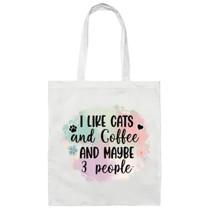 I Like Cats and Coffee  Canvas Tote Bag