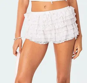 Malco Modes High Waist Ruffled Pettipants - Dance Underwear | Natural Medium Lolita Bloomers for Women, Comfort Lace Womenswear Panties Short Lady