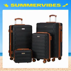 4 Piece Luggage Set, Expandable TSA Lock Hardshell Durable Traveling Bag Travel Suitcase Set with Double Spinner Wheels, Luggage Sets (13/20/26/28in) Gift for Back to School summervibes,summervibes