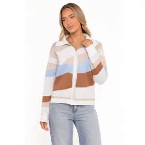 Tulula Abstract Print Cardigan - Cream