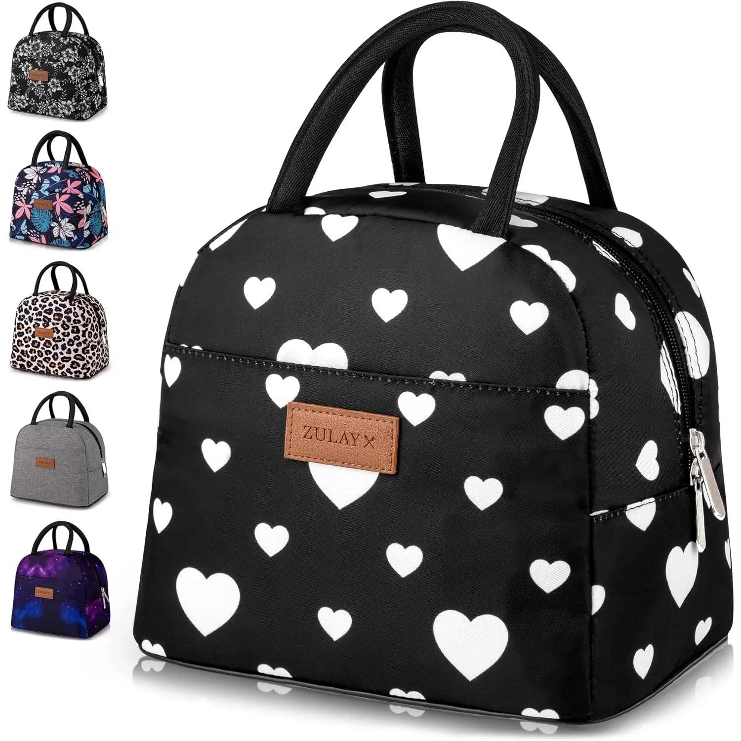 Black with White Hearts