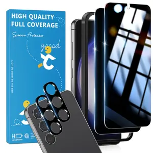 JavoYion 2 Pack for Samsung Galaxy S23 Privacy Screen Protector, 2 Pack Camera Protector, 9H Tempered Glass, Fingerprint Compatible, Anti-Spy